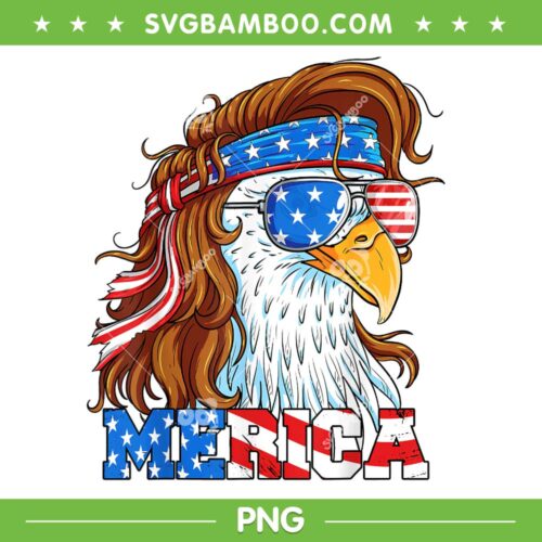 Merica Eagle Mullet 4th Of July PNG, American Flag Eagle PNG, Fourth Of July PNG