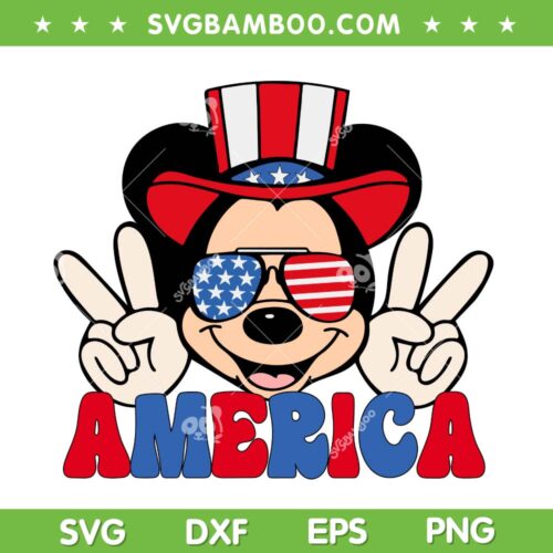 Mickey Mouse America SVG PNG, Disney Mouse And Friends 4th Of July SVG, America Patriotic DXF SVG PNG EPS