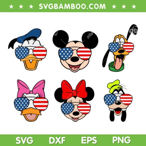 Mickey And Friends 4th Of July SVG PNG, Mickey Mouse American Flag 1776 SVG, Disney Patriotic DXF SVG PNG EPS