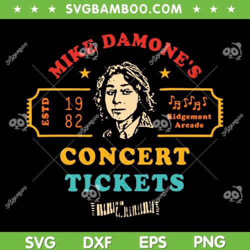 Mike Damones Concert Tickets Retro SVG PNG, Mike Damones Estd 1982 SVG, Ridgemont Areade DXF SVG PNG EPS