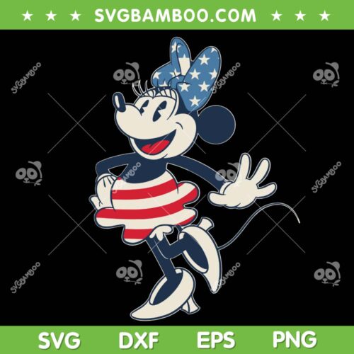 Minnie Mouse Dancing 4th Of July SVG PNG, Disney Patriotic SVG, Fourth Of July DXF SVG PNG EPS