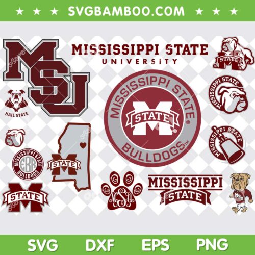 Mississippi State Bulldogs SVG Bundle, Mississippi State University SVG Bundle, NCAA Logo DXF SVG PNG EPS