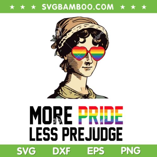 More Pride Less Prejudice SVG PNG, Womens Sunglasses LGBT SVG, Gay Pride DXF SVG PNG EPS