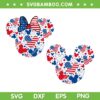 Mouse Ear 4th of July SVG PNG, Mickey Minnie Mouse Happy Patriotic SVG, Disney Fourth of July DXF SVG PNG EPS