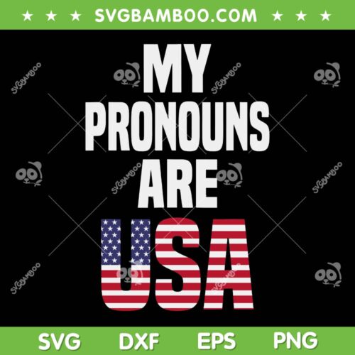 My Pronouns Are USA SVG PNG, USA Flag 4th Of July SVG, Funny Fourth July Quotes DXF SVG PNG EPS
