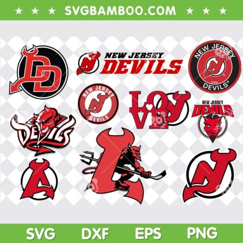 New Jersey Devils SVG Bundle, New Jersey Devils Logo SVG Bundle, NHL Bundle DXF SVG PNG EPS