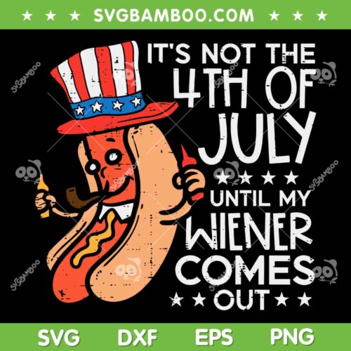 Not 4th July Until My Wiener Come Out SVG, Funny Hotdog Patriotic 2023 SVG PNG, 4th of July Hot Dog DXF SVG PNG EPS