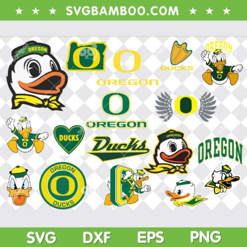 Oregon Ducks SVG Bundle, Oregon Ducks NCAA SVG Bundle, NCAA Sport DXF SVG PNG EPS