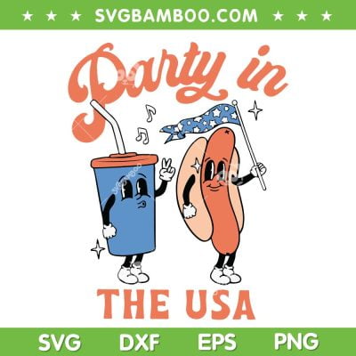 Party In The USA SVG PNG, Fourth Of July Hotdog SVG, USA Party DXF SVG PNG EPS Party In The USA SVG PNG, Fourth Of July Hotdog SVG, USA Party DXF SVG PNG EPS