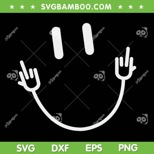 Power Socket Smile Middle Finger Hand SVG, Middle Finger Smile Face SVG, Icon Meme DXF SVG PNG EPS