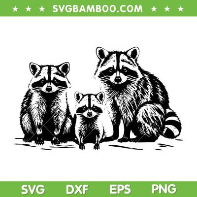 Raccoons Family SVG PNG, Woodland Animal SVG, Happy Animal Family DXF SVG PNG EPS Raccoons Family SVG PNG, Woodland Animal SVG, Happy Animal Family DXF SVG PNG EPS
