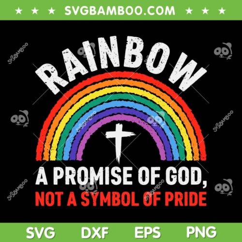 Rainbow A Promise Of God Not A Symbol Of Pride SVG, Gay Pride Rainbow SVG, LGBTQ Pride DXF SVG PNG EPS