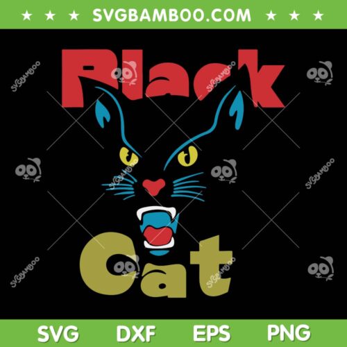 Retro Black Cat SVG PNG, Black Halloween Cat SVG, Funny Lover Cat DXF SVG PNG EPS