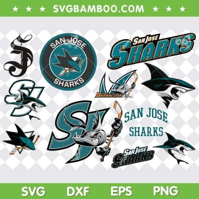 San Jose Sharks SVG Bundle, San Jose Sharks NHL SVG Bundle, Hockey Team DXF SVG PNG EPS