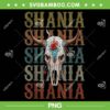 Shania Bull Skull Vintage PNG, Retro Skull Bull With Flower PNG, Shania Cow Skull PNG 