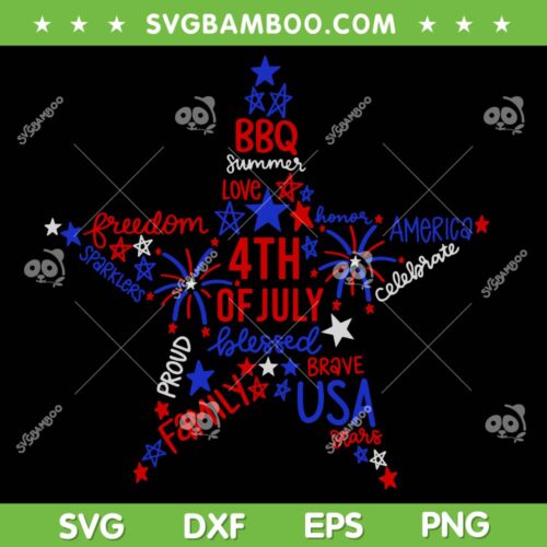 Star Quote 4th Of July SVG PNG, Fourth Of July Star SVG, Patriotic Quotes DXF SVG PNG EPS