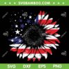 Sunflower American Flag SVG, 4th Of July Sunflower SVG, USA Sunflower Flag DXF SVG PNG EPS