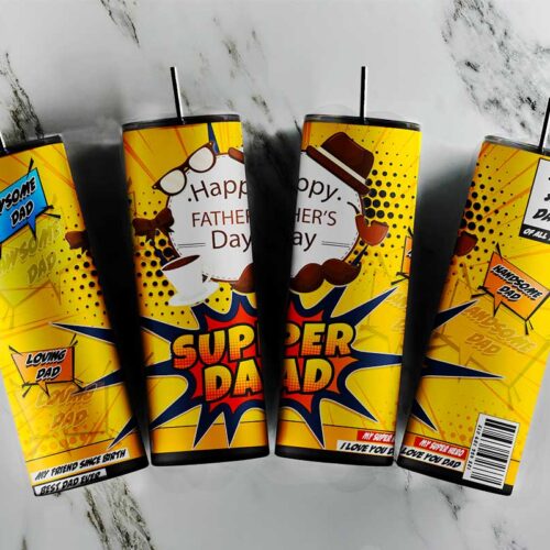 Super Dad Tumblers Digital Design PNG, Fathers Day Tumbler Wrap Customized Image PNG, Happy Dad Day Tumbler Design PNG
