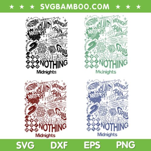 Taylor Swift Mid Night Albums SVG PNG, The Eras Tour Midnights Song SVG, The Eras Tour 2023 DXF SVG PNG EPS