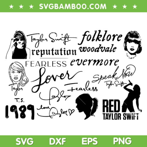 The Eras Tour Albums SVG PNG, Taylor Swift Albums Song SVG, Red Taylor Swift DXF SVG PNG EPS