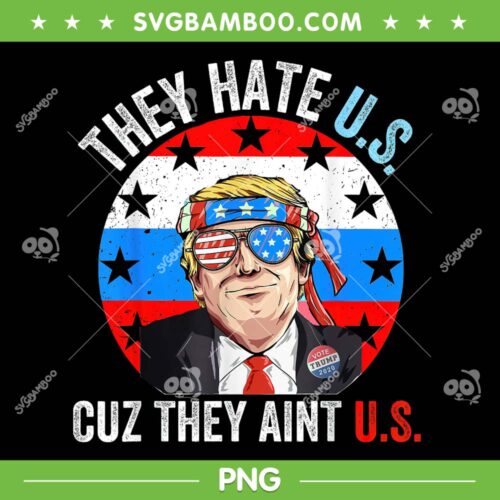 They Hate Us Cuz They Aint Us PNG, Funny 4th Of July USA PNG, Donald Trump America PNG