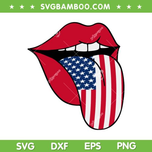 Tongue Lips Patriotic American Flag SVG PNG, 4th Of July Tongue SVG, Lips Patriotic DXF SVG PNG EPS