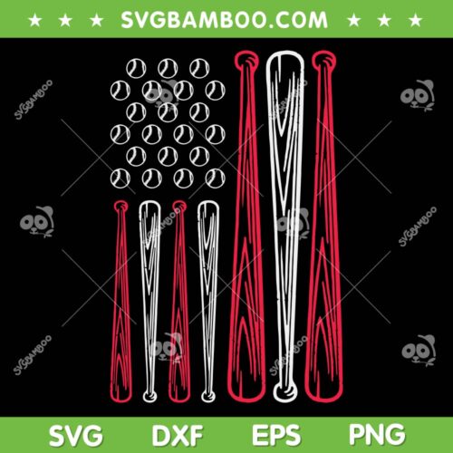 American Flag Baseball SVG PNG, Baseball 4th Of July SVG, Red White Blue DXF SVG PNG EPS