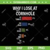 Why I Lose At Cornhole SVG PNG, My Temmate The Bags The Board SVG, Cornhole Quotes DXF SVG PNG EPS