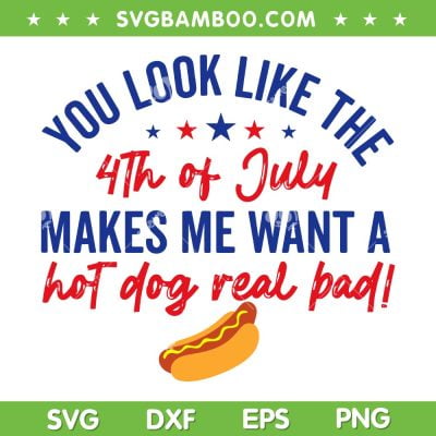 You Look Like 4th Of July SVG, Makes Me Want A Hot Dog Real Bad SVG, Funny Hot Dog DXF SVG PNG EPS