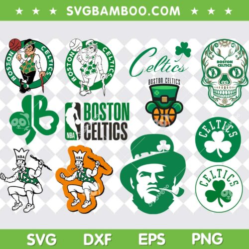 Boston Celtics SVG Bundle, NBA Boston Celtics SVG Bundle, Celtics Shamrock DXF SVG PNG EPS