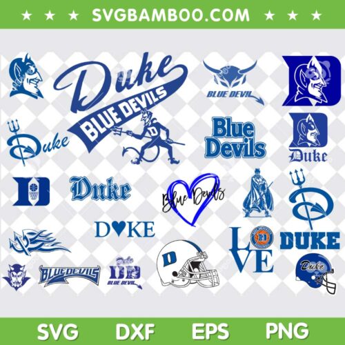 Duke Blue Devil SVG Bundle, Blue Devils Logo SVG Bundle, NCAA Basketball DXF SVG PNG EPS