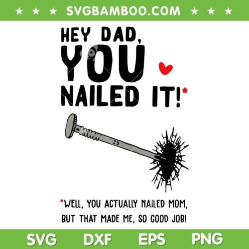 Hey Dad You Nailed It SVG PNG, Dad Life SVG, Fathers Day Gift DXF SVG PNG EPS
