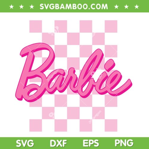 Barbie Logo Checkered SVG PNG, Barbenheimer Movie Logo SVG, Barbie Girl Party DXF SVG PNG EPS