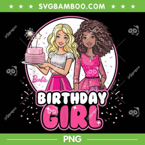 Barbie Birthday Girl PNG, Barbie Girl Party PNG, Baby Girl Happy Birthday PNG