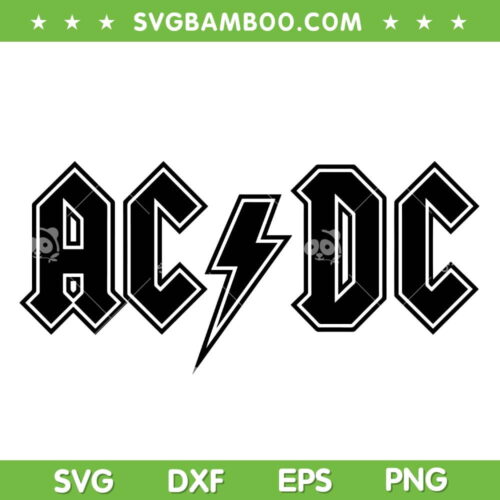 ACDC Band Logo SVG PNG, Rock Band ACDC SVG, Music Tour ACDC DXF SVG PNG EPS