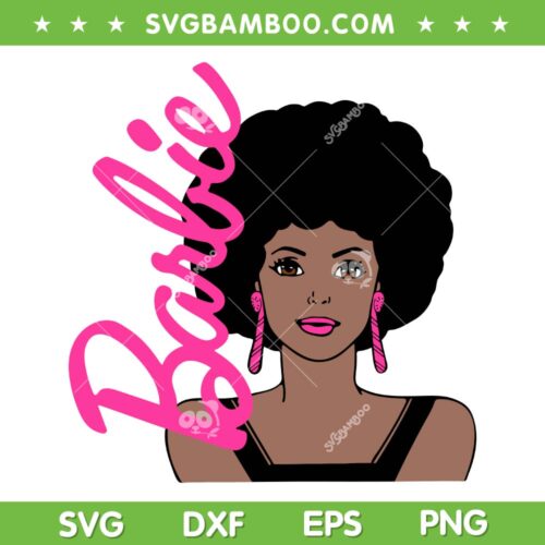 Afro Girls Barbie SVG PNG, Black Womens Barbie SVG, Black Barbie DXF SVG PNG EPS