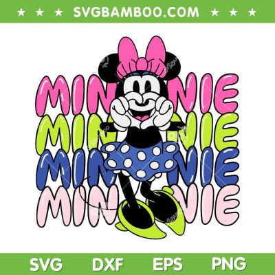 Minnie With Heart Hands And Stacked Name SVG, Minnie Heart Hands SVG, Valentines Day DXF SVG PNG EPS