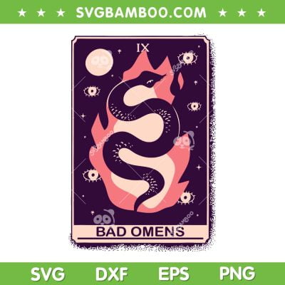 Bad Omens Snake Tarot Card SVG PNG, Magical Snakes Tarot Card SVG, Tarot Card DXF SVG PNG EPS Bad Omens Snake Tarot Card SVG PNG, Magical Snakes Tarot Card SVG, Tarot Card DXF SVG PNG EPS