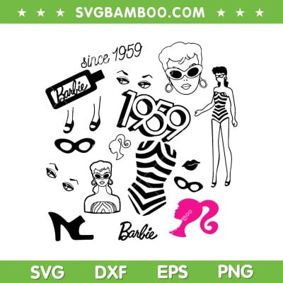 Barbie Since 1959 SVG PNG, Barbie Fashion Model SVG, Barbie Doll DXF SVG PNG EPS