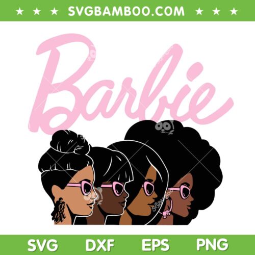 Barbie Afro Girls SVG PNG, African American Barbie BHM Logo SVG, Afro Barbie DXF SVG PNG EPS