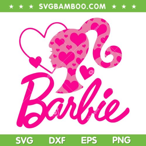 Barbie Girls Heart SVG PNG, Barbie Girl Pink Doll SVG, Barbie Cute DXF SVG PNG EPS
