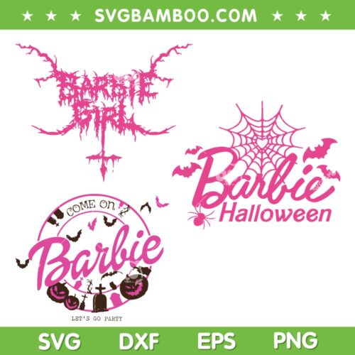 Barbie Halloween 3 Files SVG PNG, Come On Barbie Let's Go Party SVG, Barbie Spider DXF SVG PNG EPS