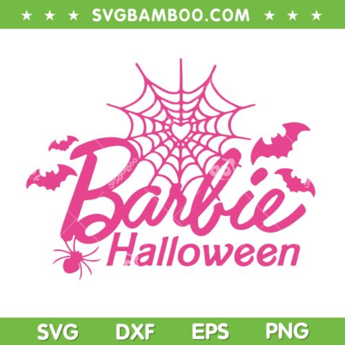 Barbie Halloween SVG PNG, Barbenheimer Spooky Halloween SVG, Pink Doll Halloween DXF SVG PNG EPS