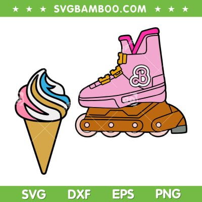 Barbie Inline Skate SVG PNG, Barbie Roller Blade SVG, Barbie Ice Cream DXF SVG PNG EPS