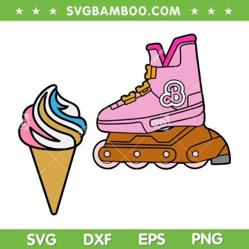 Barbie Inline Skate SVG PNG, Barbie Roller Blade SVG, Barbie Ice Cream DXF SVG PNG EPS