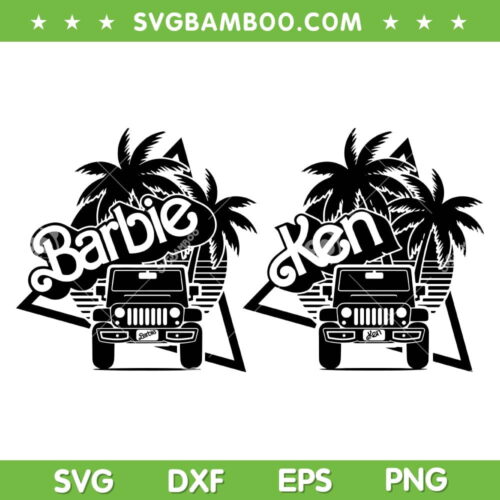 Barbie Jeep Car Retro SVG PNG, Car Convertible Pink 80s SVG, Barbie Jeep Retro 80s DXF SVG PNG EPS