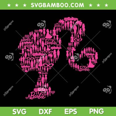 Barbie Lifestyle Silhouette SVG PNG, Barbie Girl Pink SVG, Barbie Doll DXF SVG PNG EPS