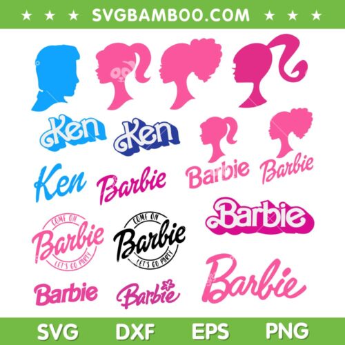 Barbie SVG Bundle, Ken And Barbie Doll SVG Bundle, Pink Baby Doll DXF SVG PNG EPS