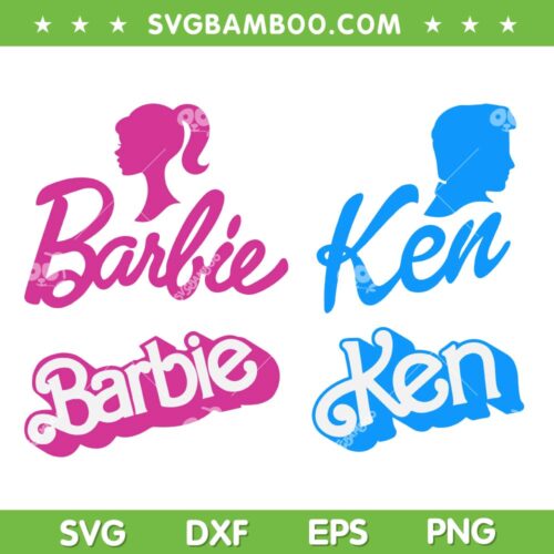 Barbie And Ken SVG PNG, Cute Barbie Valentines SVG, Ken Love DXF SVG PNG EPS