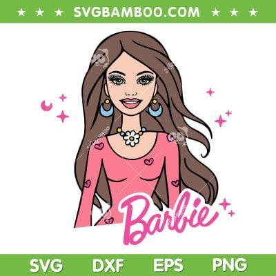 Barbie Doll Brunette Hair SVG PNG, Barbie Girl SVG, Brown Barbie DXF SVG PNG EPS